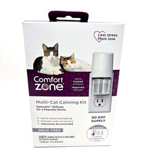 Comfort Zone Cat 60 Day Kit 1 Pheromone Diffuser 2-Refill Reduce Stress Anxiety